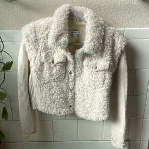 Women's Cream Fuzzy Sweater